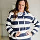 Navy & White Striped Hooded Sweatshirt Shirt Thread & Supply