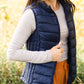 Navy Zip Up Padded Vest - FINAL SALE Tops