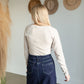 Neutral Button Detail Knit Top Tops Doe and Rae