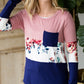 Neutral Floral Color Block Top - FINAL SALE Tops