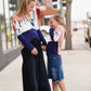 Neutral Floral Color Block Top Tops