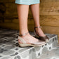 taupe and mink leather espadrille ankle wrap sandal