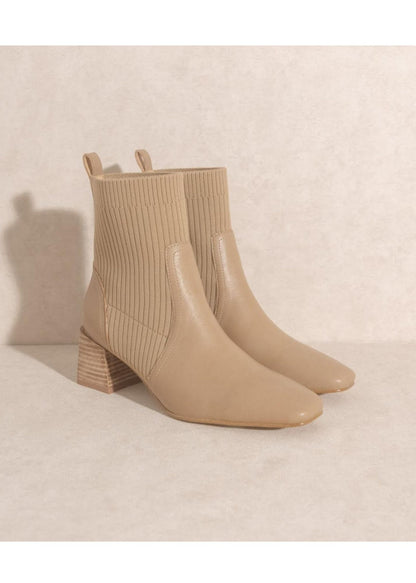 Oasis Society Geraldine Sock Bootie - Taupe Shoes Oasis