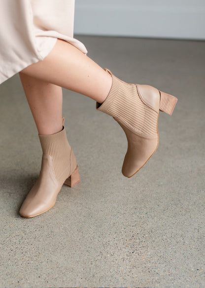 Oasis Society Geraldine Sock Bootie - Taupe Shoes Oasis