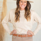 Oatmeal Bubble Long Sleeve Sweater Tops Polagram