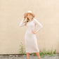 Oatmeal Rib Knit Turtleneck Dress Dresses LUSH
