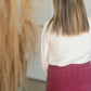 Oatmeal Ruffle Detailed 3/4 Top Tops Polagram + BaeVely
