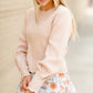 Oatmeal Scallop Hem Sweater Tops LUSH