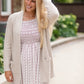 Oatmeal Waffle Knit Classic Cardigan Tops
