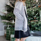 Off White Plaid Open Front Cardigan - FINAL SALE Tops Mazik