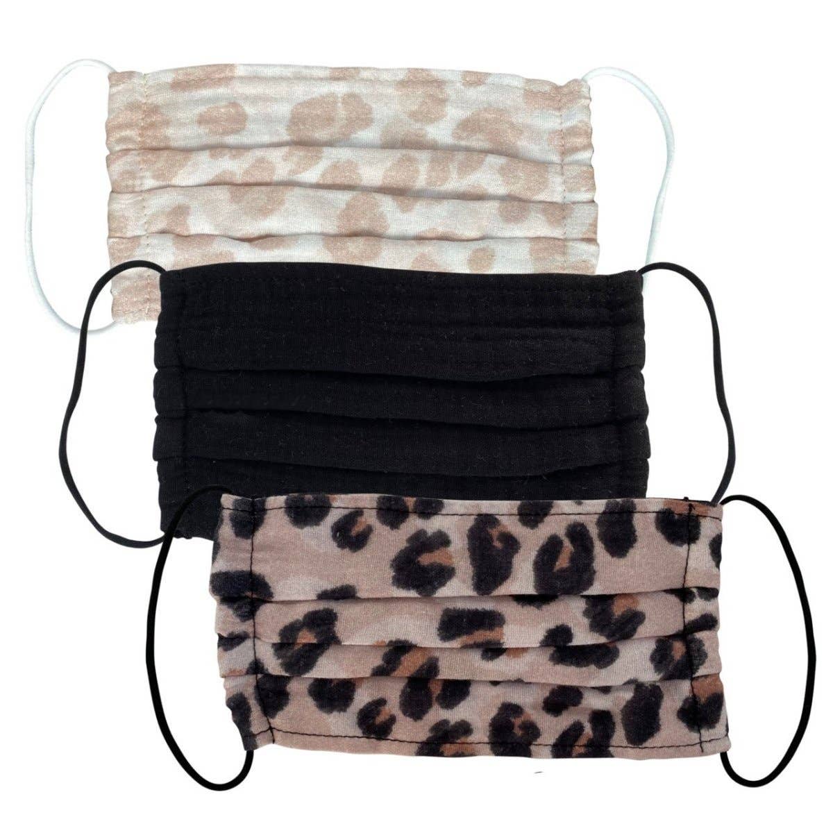OLD LISTING - Leopard Cotton Reusable Face Mask - Set of 3 Accessories
