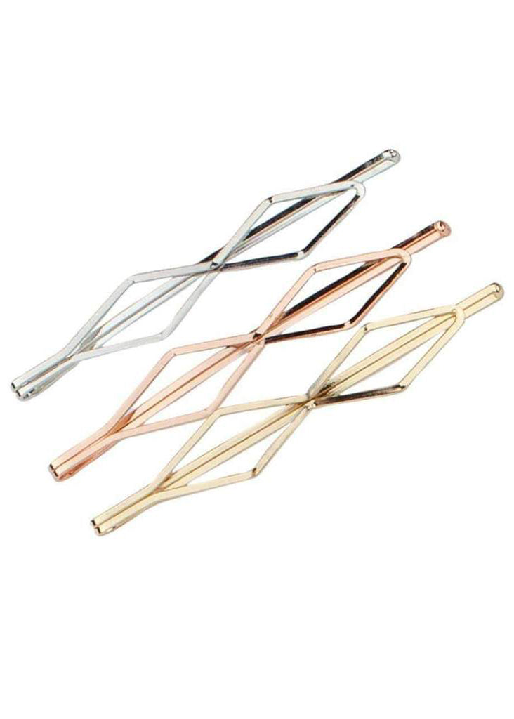 OLD LISTING - Metallic Diamond Shaped Bobby Pin Set Accessories