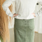 Olive Button Front Midi Denim Skirt - FINAL SALE Skirts