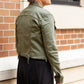 Olive Button Up Jean Jacket Tops