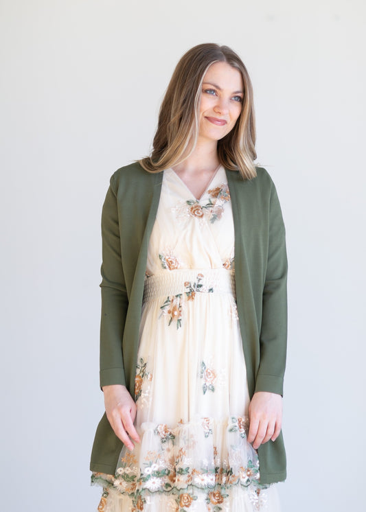 Olive Cally Open Front Cardigan Tops