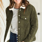 Olive Corduroy Fleece Lined Jacket - FINAL SALE Tops