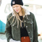 Olive Corduroy Fleece Lined Jacket - FINAL SALE Tops