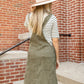 Olive Corduroy Overall Midi Dress Dresses Tea N Rose