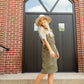 Olive Corduroy Overall Midi Dress Dresses Tea N Rose