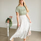 Olive Embroidered Flounce Top - FINAL SALE Tops