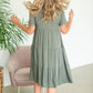 Olive Embroidered Tiered Midi Dress Dresses