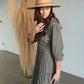 Olive Green Ruffle Detail Midi Dress Dresses Mikarose