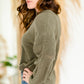 Olive Green Textured Crewneck Sweater - FINAL SALE Tops