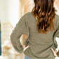 Olive Green Textured Crewneck Sweater - FINAL SALE Tops