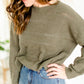 Olive Green Textured Crewneck Sweater - FINAL SALE Tops