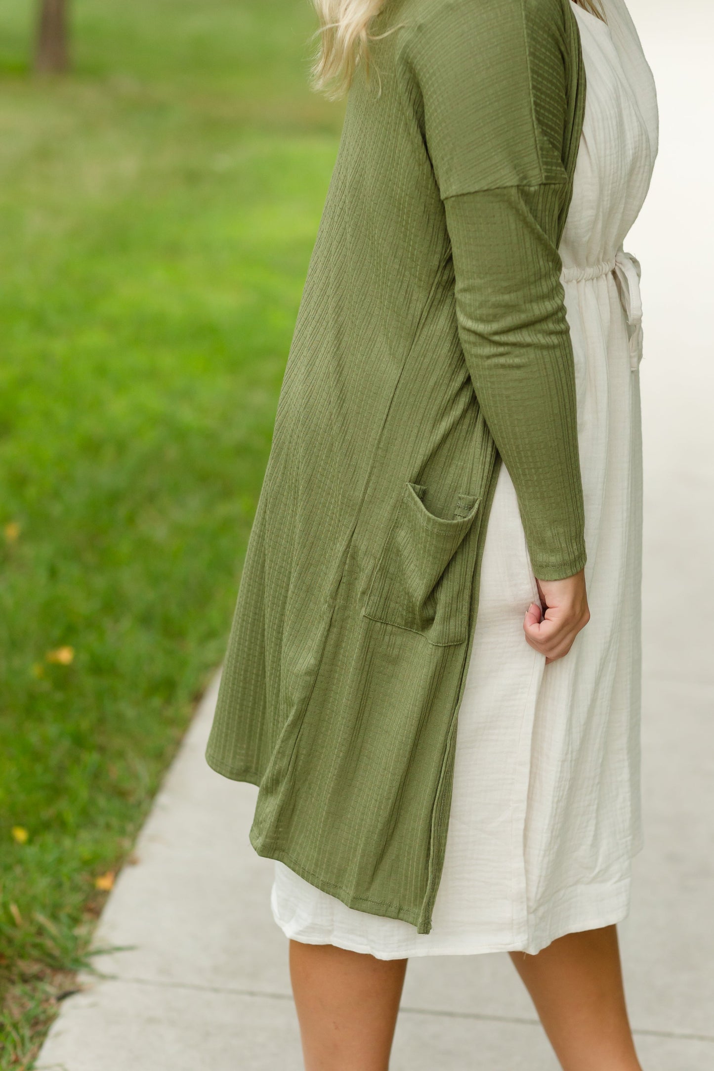 Olive Lightweight Open Ribbed Cardigan - FINAL SALE Layering Essentials