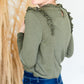 Olive Long Sleeve Ruffle Top - FINAL SALE Shirt