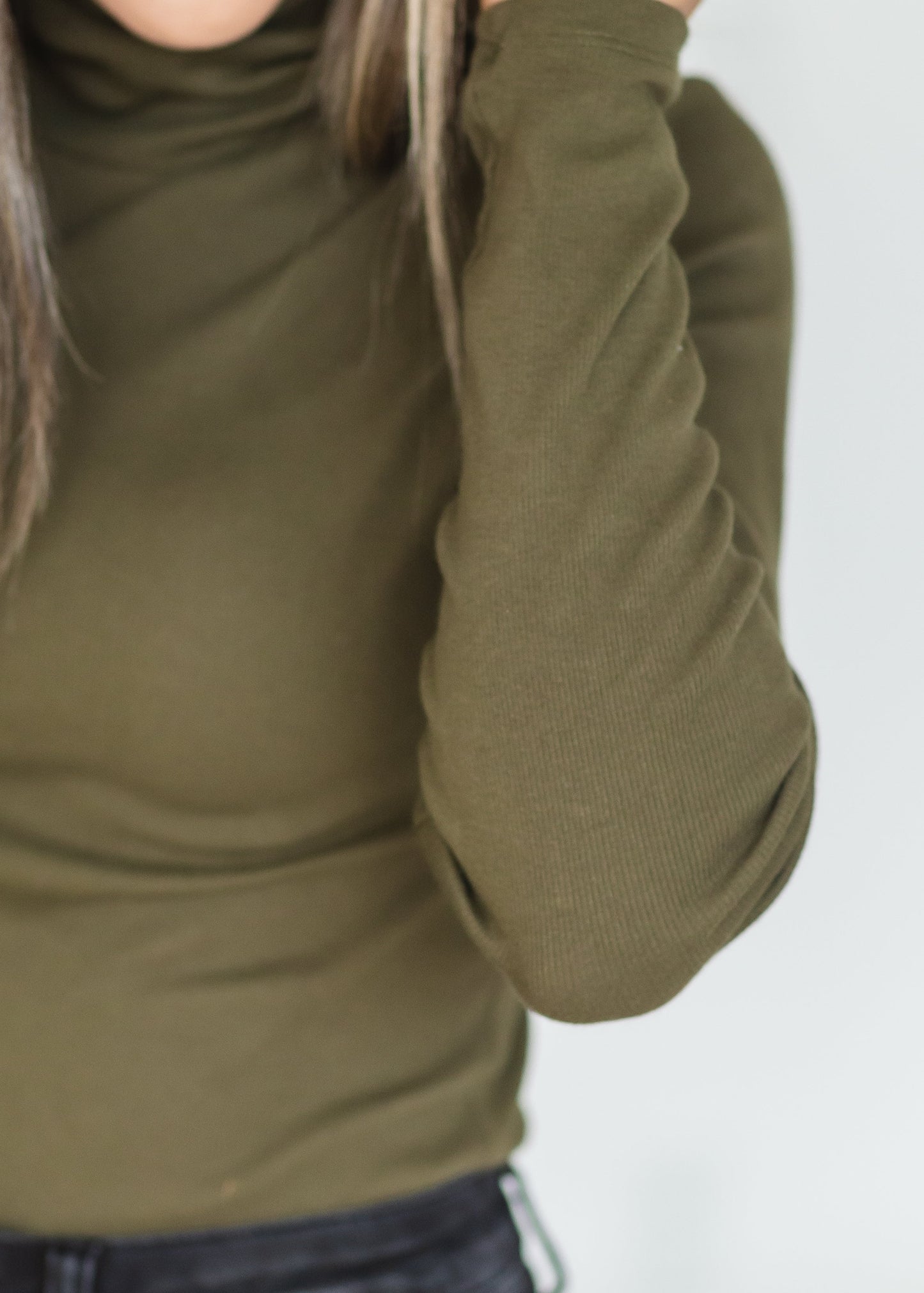 Olive Long Sleeve Turtleneck Sweater Shirt