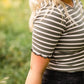 Olive + Pink Ribbed Striped Top - FINAL SALE Tops