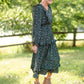 Olive Ruffle Shoulder Floral Midi Dress Dresses Hayden Los Angeles