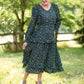 Olive Ruffle Shoulder Floral Midi Dress Dresses Hayden Los Angeles