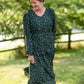 Olive Ruffle Shoulder Floral Midi Dress Dresses Hayden Los Angeles
