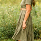 Olive Short Sleeve Tiered Midi Dress - FINAL SALE Dresses