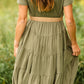 Olive Short Sleeve Tiered Midi Dress - FINAL SALE Dresses