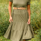 Olive Short Sleeve Tiered Midi Dress - FINAL SALE Dresses