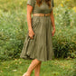 Olive Short Sleeve Tiered Midi Dress - FINAL SALE Dresses