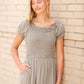Olive Smocked Bodice Midi Dress Dresses