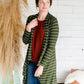 Olive Striped Drape Cardigan - FINAL SALE Layering Essentials