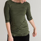 Olive Striped Long Sleeve Top - FINAL SALE Tops