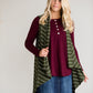 Olive Striped Long Vest - FINAL SALE Tops
