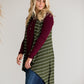 Olive Striped Long Vest - FINAL SALE Tops