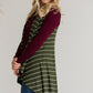Olive Striped Long Vest - FINAL SALE Tops