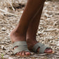 Olive Suede Slip On Sandal - FINAL SALE Shoes