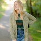 Olive Tie Waist Soft Utility Jacket Tops Cest Toi