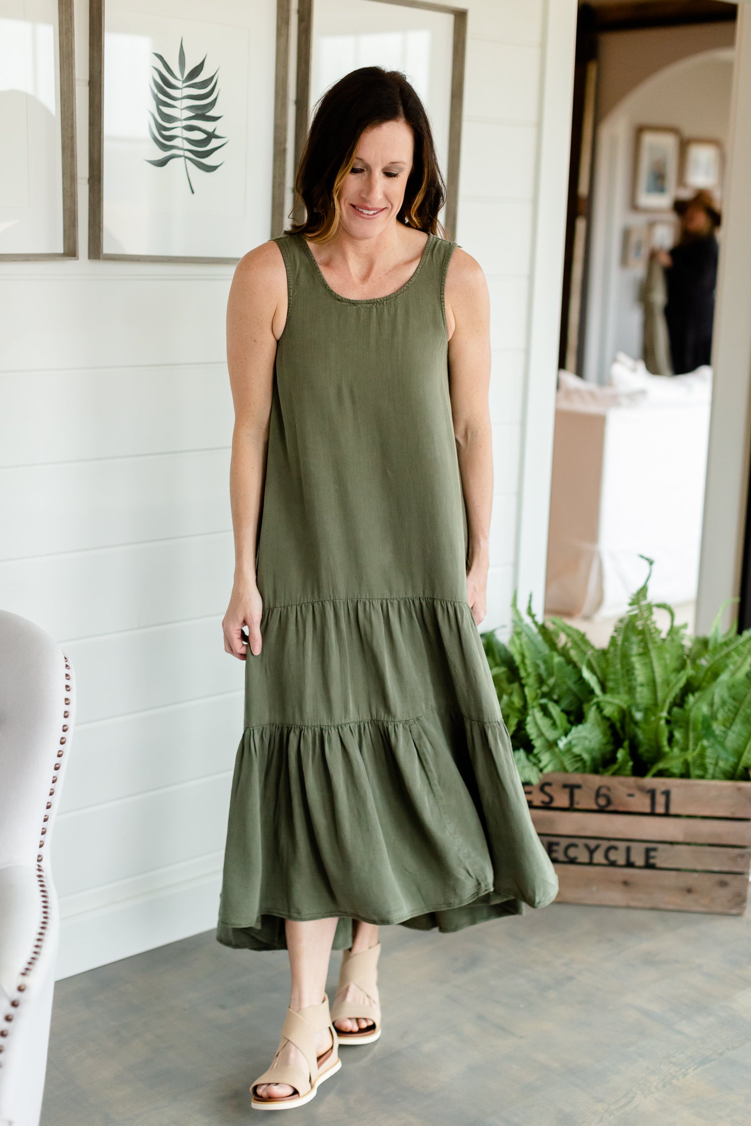 Olive Tiered Flowy Maxi Dress - FINAL SALE Dresses