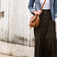 Olive Tiered Maxi Skirt Skirts